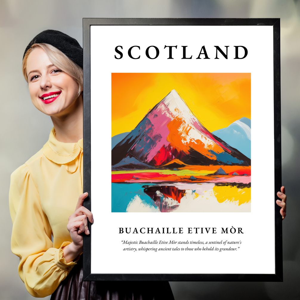 Person holding a poster of Buachaille Etive Mòr