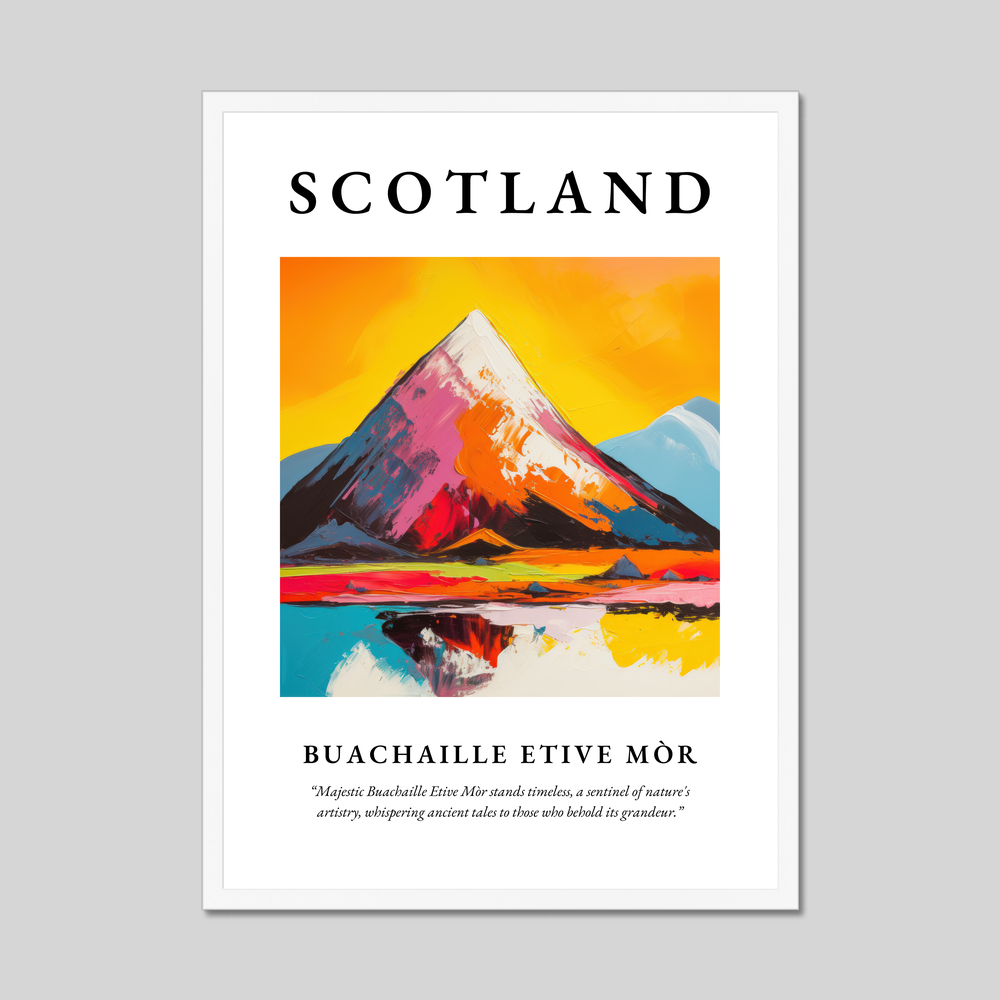 Poster in a white frame with the word Scotland