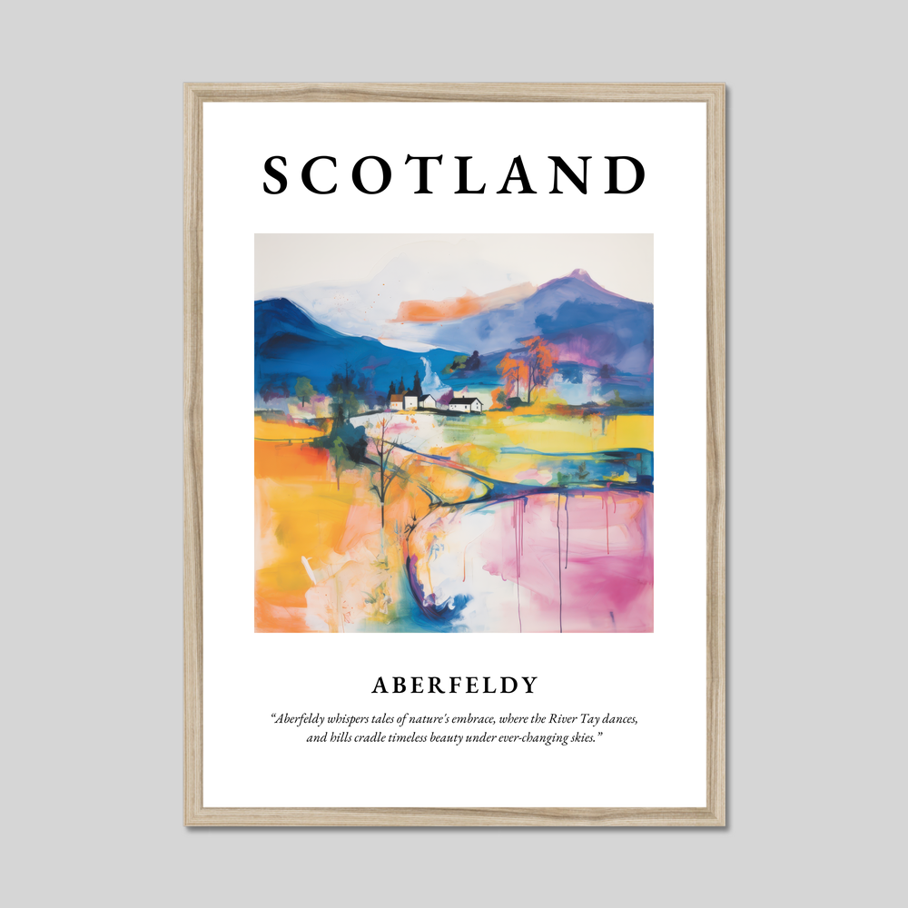 Poster in a natural frame with the word Scotland