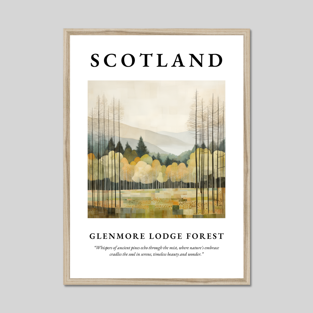 Poster in a natural frame with the word Scotland