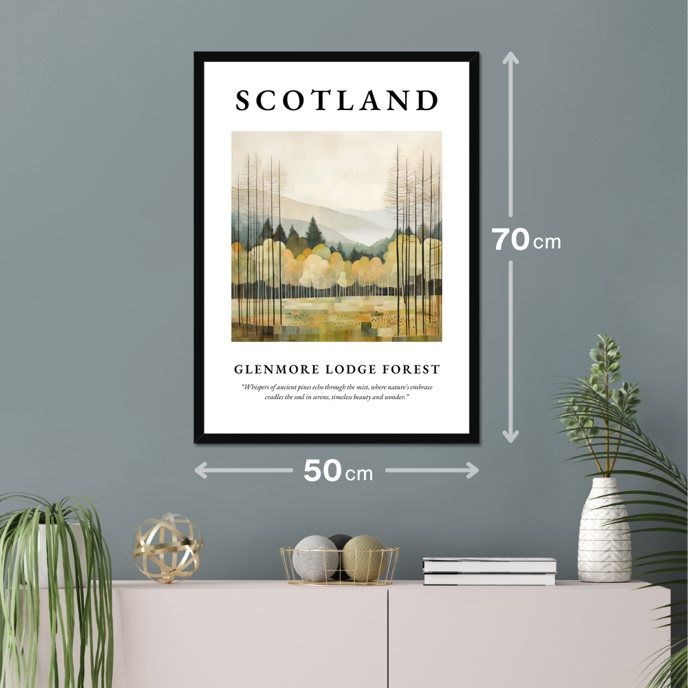 Poster of Glenmore Lodge Forest hanging on a wall