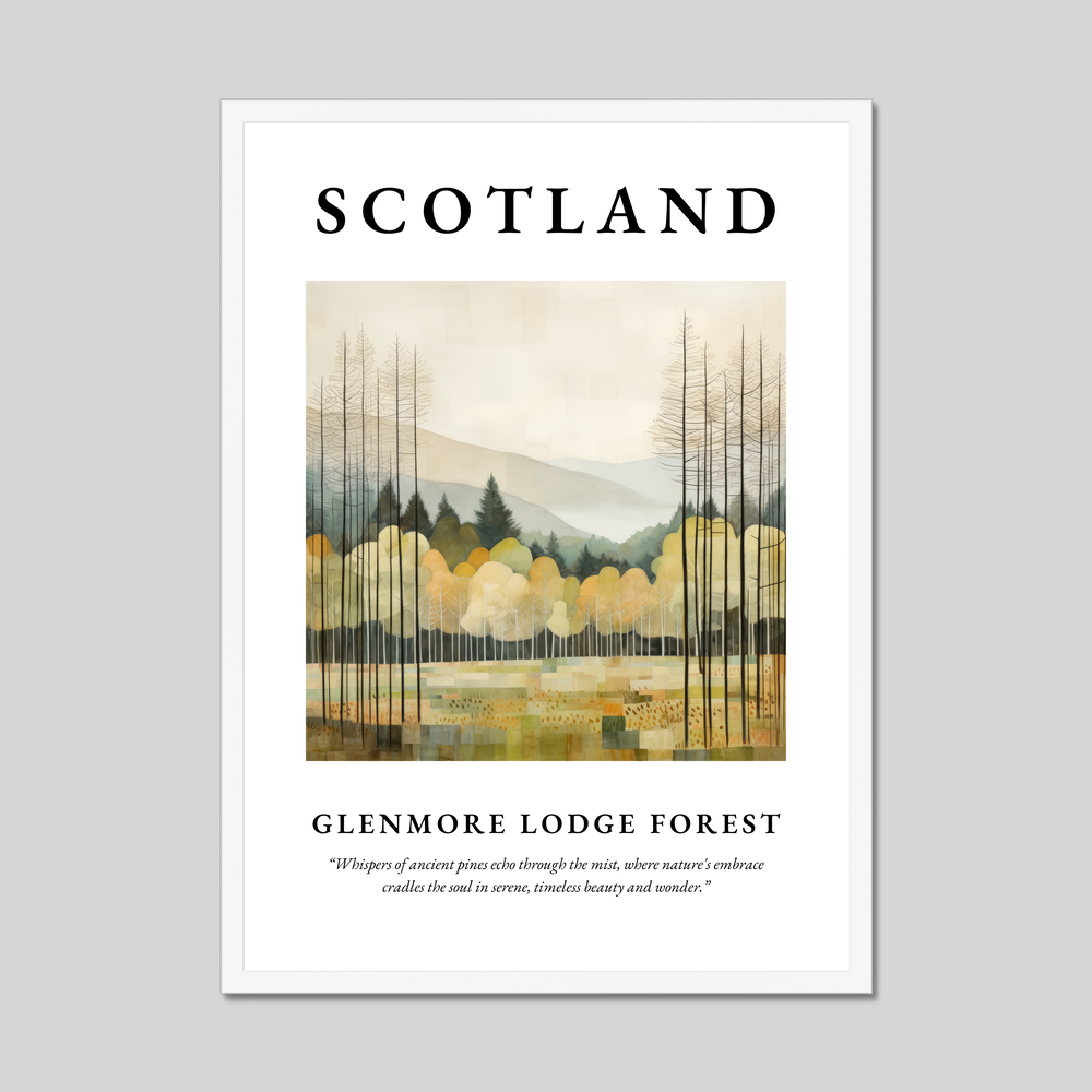 Poster in a white frame with the word Scotland