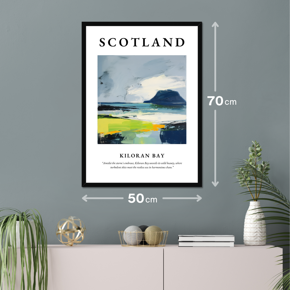 Poster of Kiloran Bay hanging on a wall