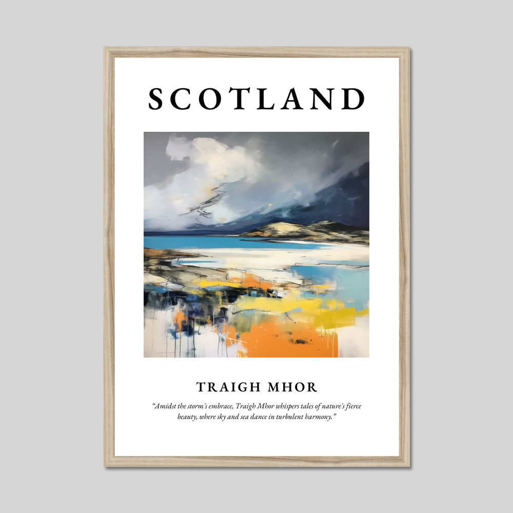 Poster in a natural frame with the word Scotland