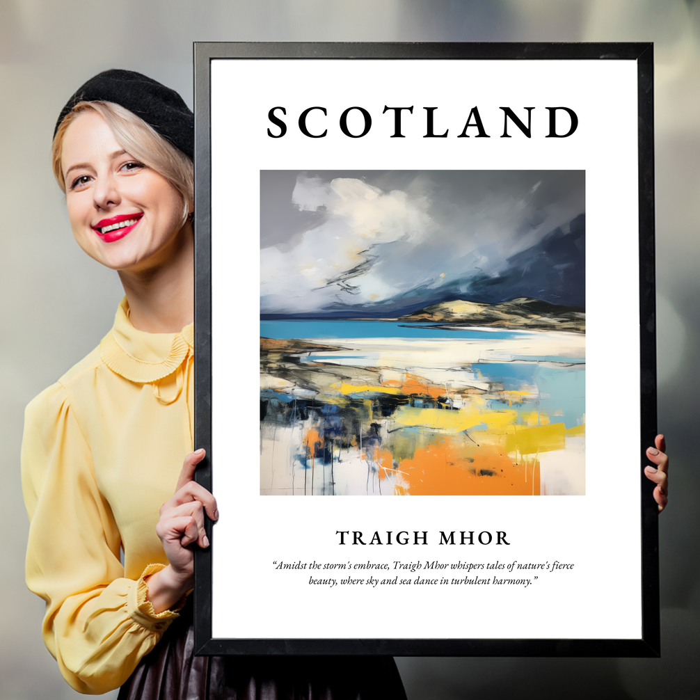 Person holding a poster of Traigh Mhor