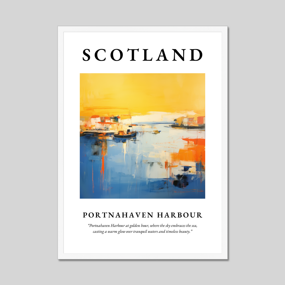 Poster in a white frame with the word Scotland