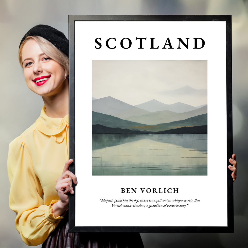 Person holding a poster of Ben Vorlich