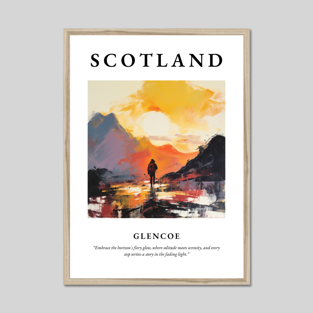 Poster in a natural frame with the word Scotland