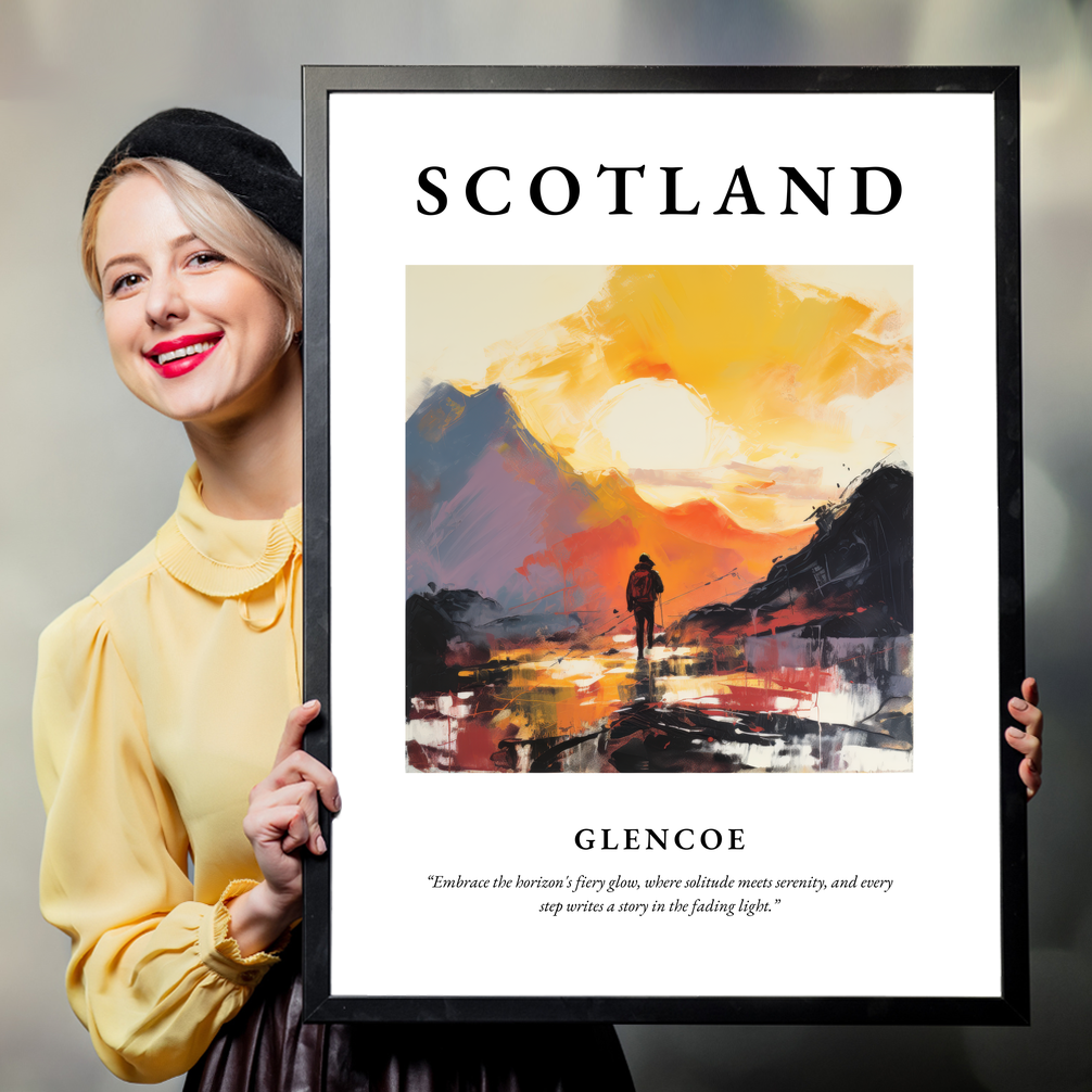 Person holding a poster of Glencoe