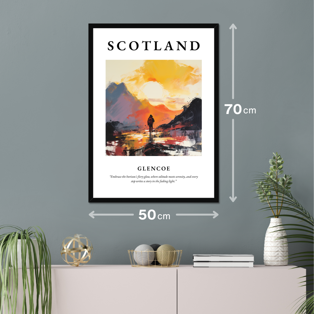 Poster of Glencoe hanging on a wall