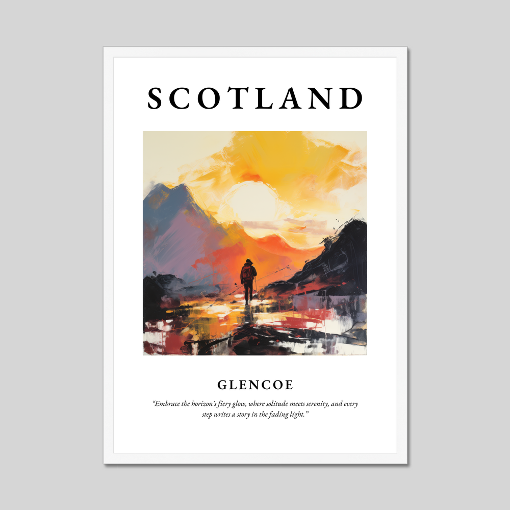 Poster in a white frame with the word Scotland