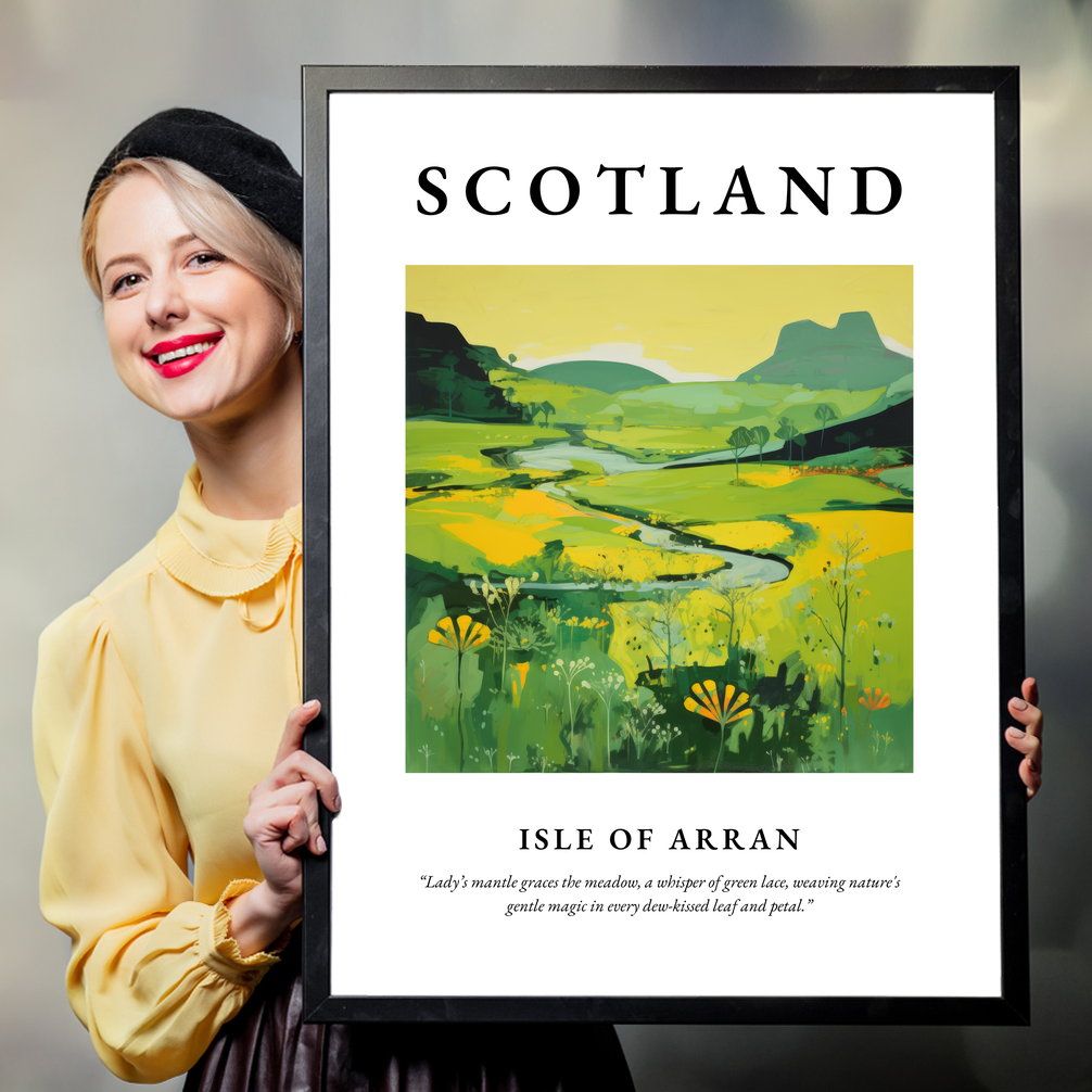 Person holding a poster of Isle of Arran