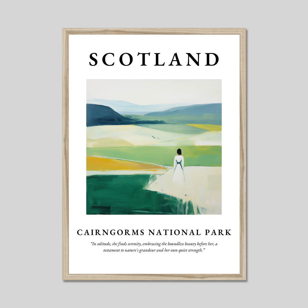 Poster in a natural frame with the word Scotland