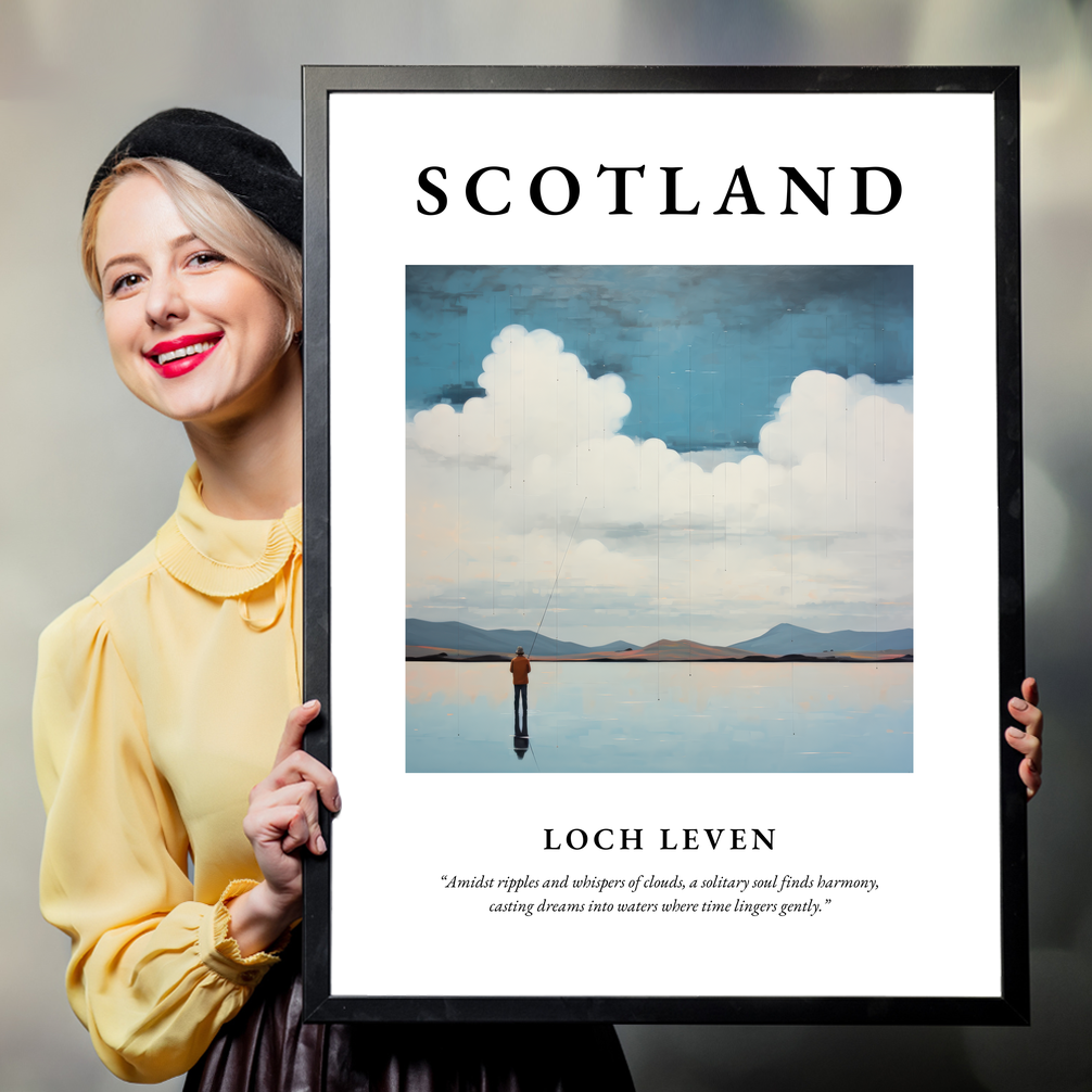 Person holding a poster of Loch Leven