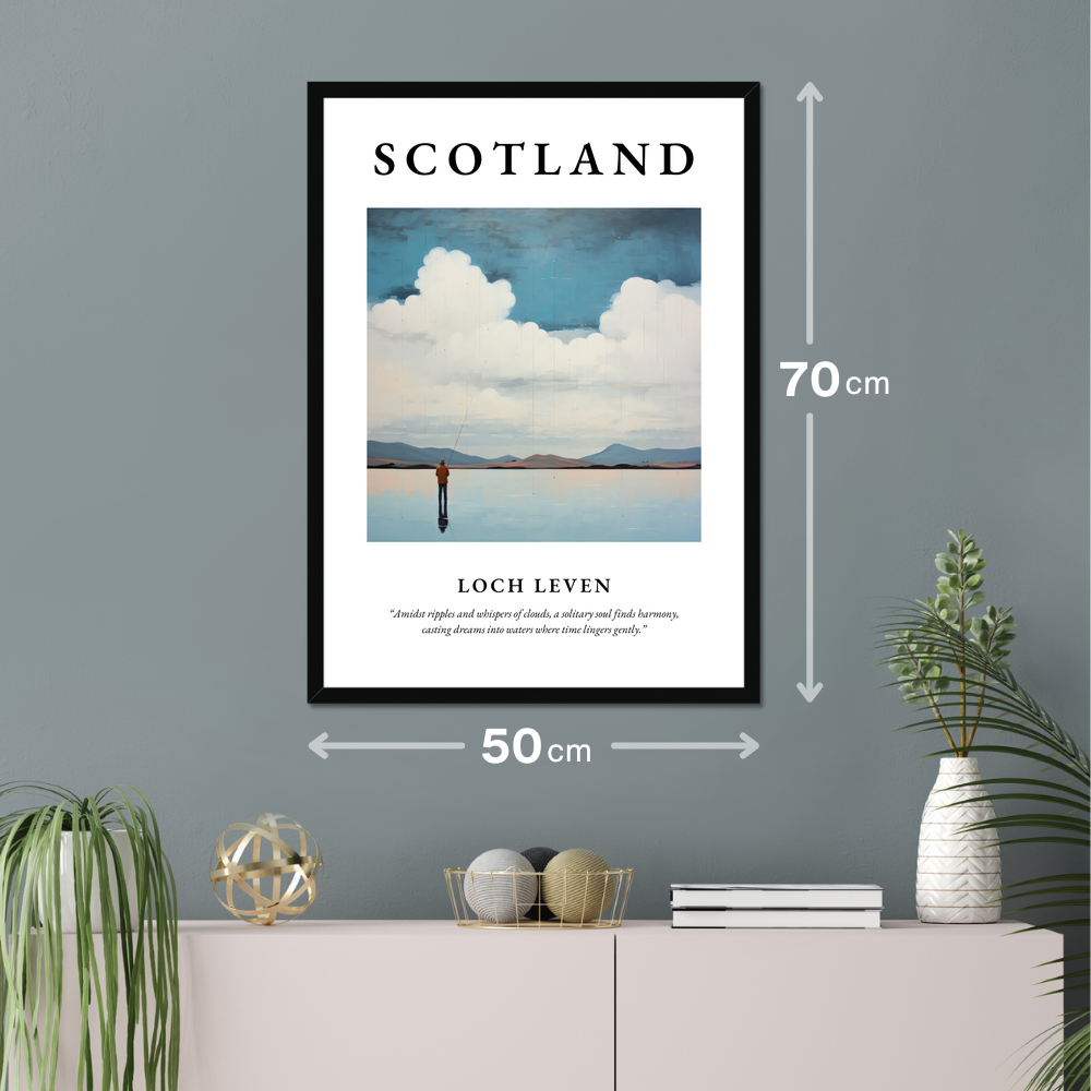 Poster of Loch Leven hanging on a wall