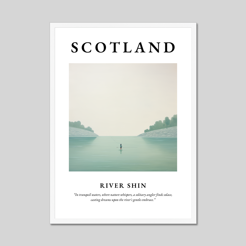 Poster in a white frame with the word Scotland