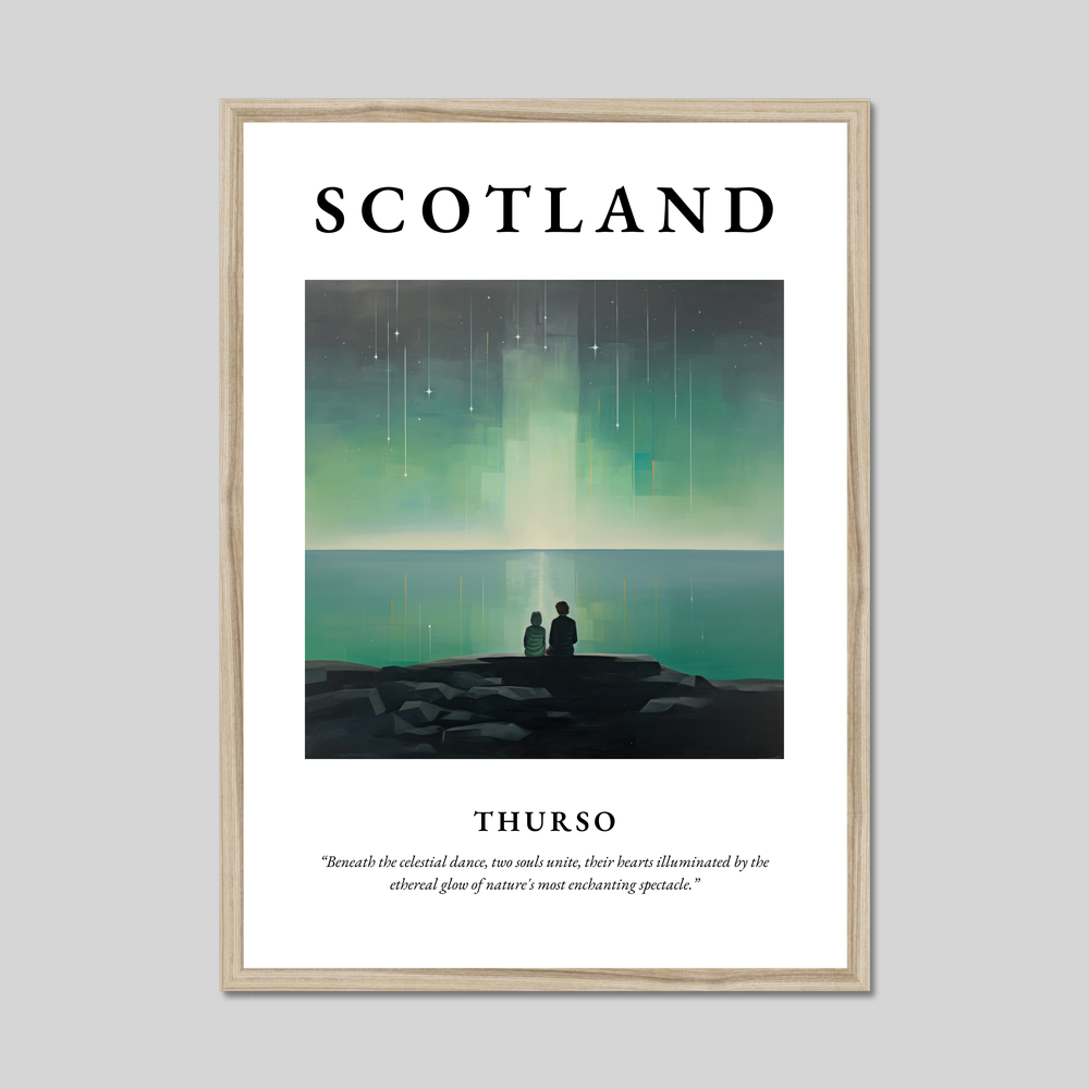 Poster in a natural frame with the word Scotland