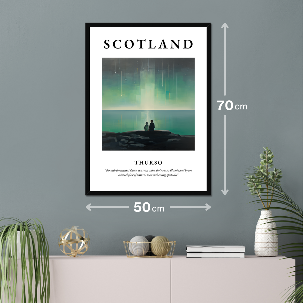 Poster of Thurso hanging on a wall