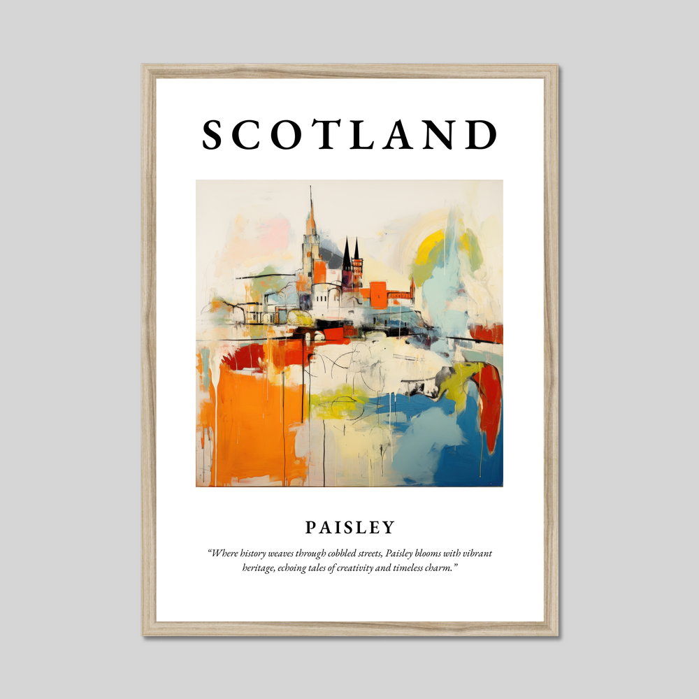 Poster in a natural frame with the word Scotland