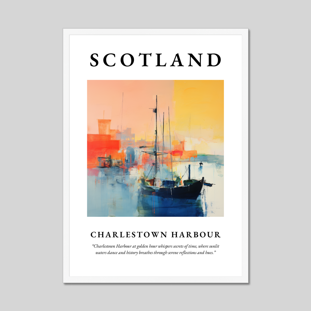 Poster in a white frame with the word Scotland