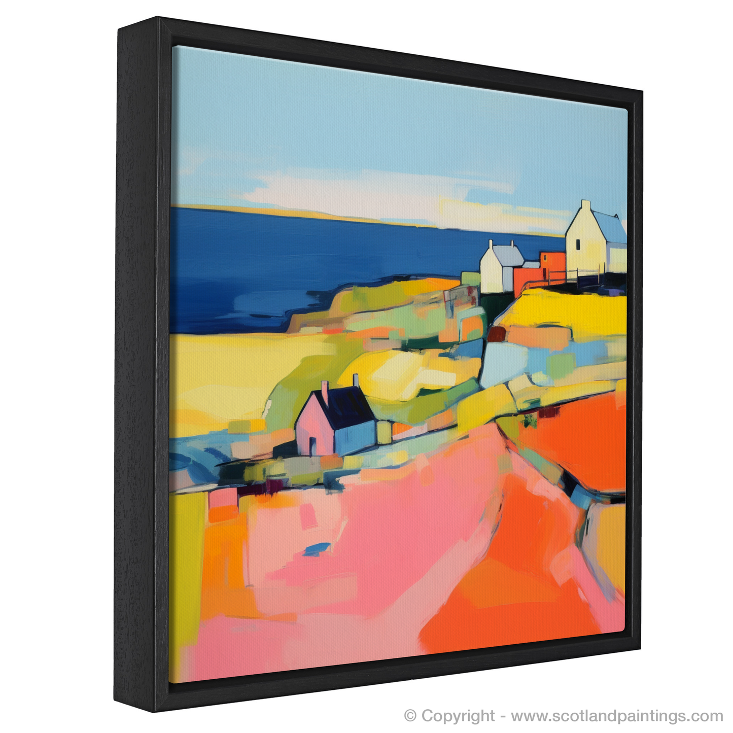 Cullen's Coastal Abstract: A Vibrant Reimagining of Scottish Village Life