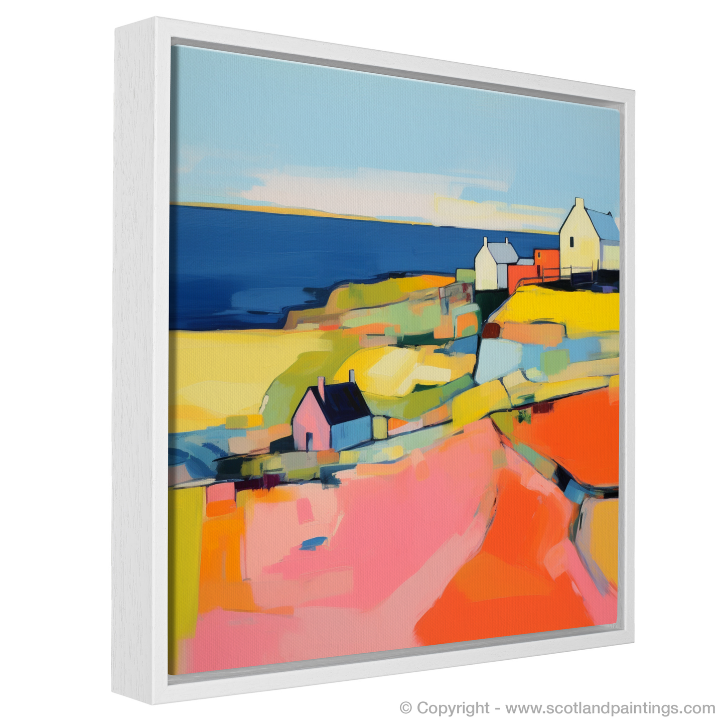 Cullen's Coastal Abstract: A Vibrant Reimagining of Scottish Village Life