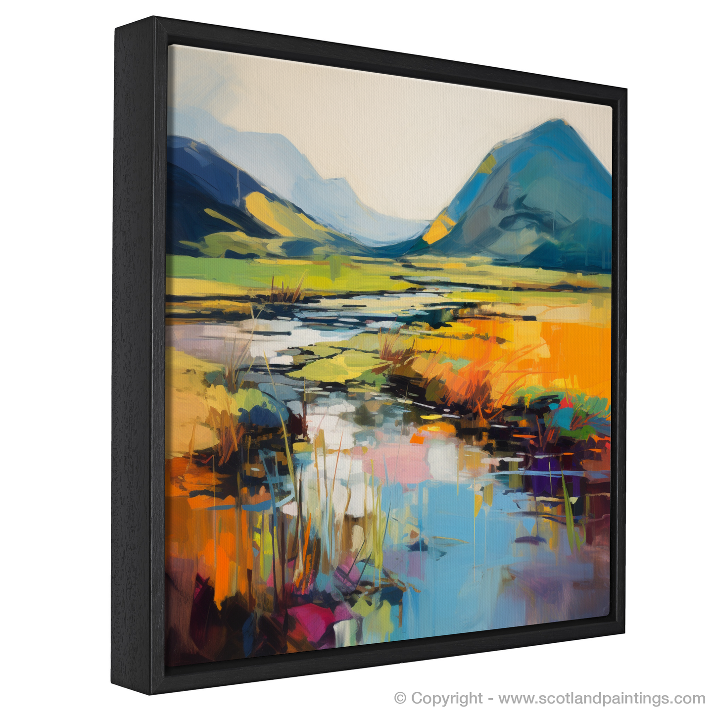 Reflections of Glencoe: An Abstract Dance of Colour and Light