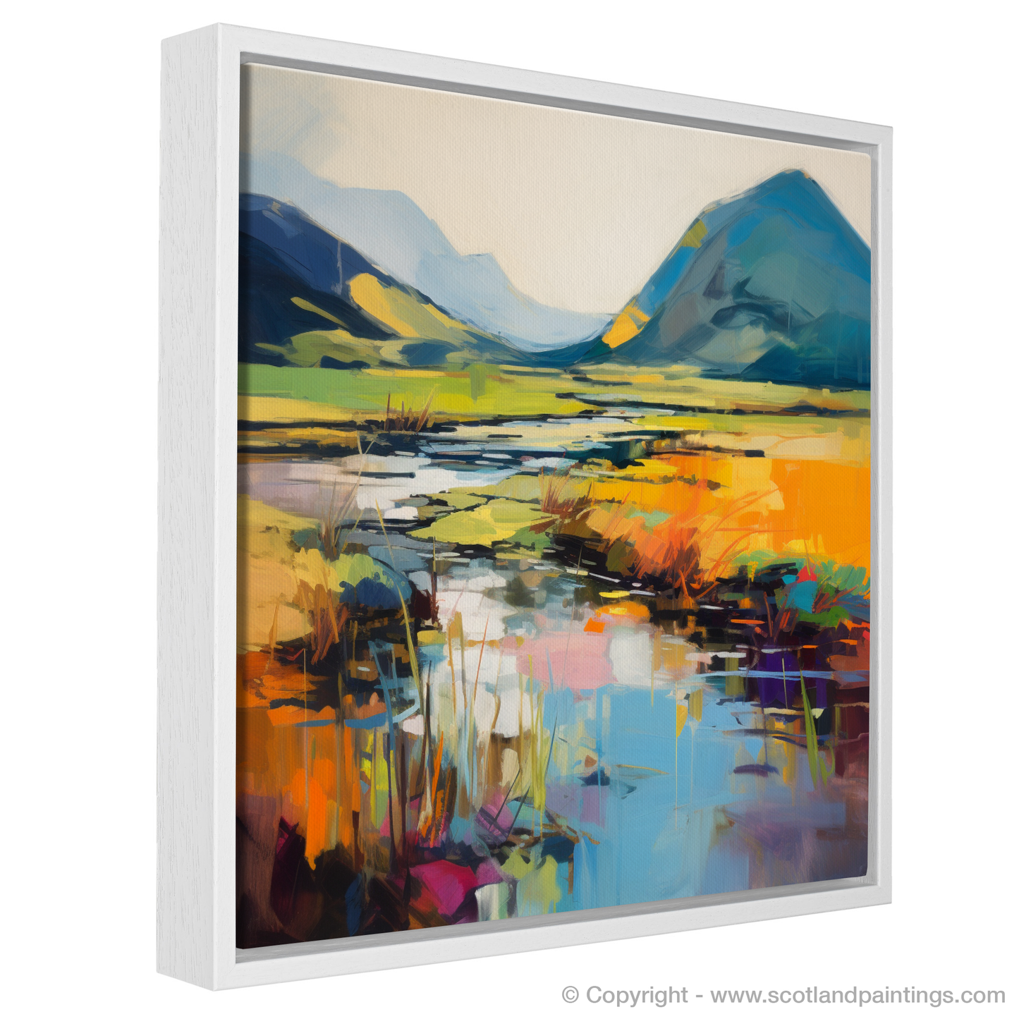 Reflections of Glencoe: An Abstract Dance of Colour and Light