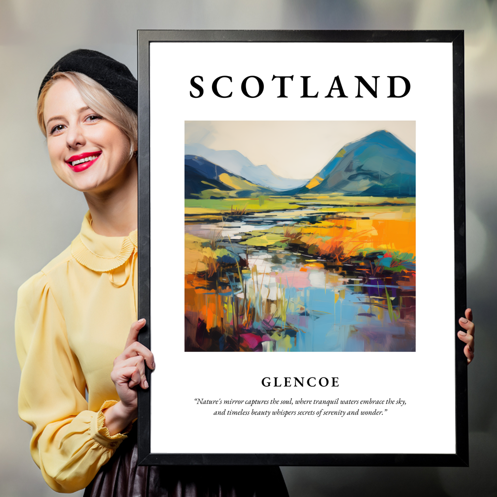 Person holding a poster of Glencoe