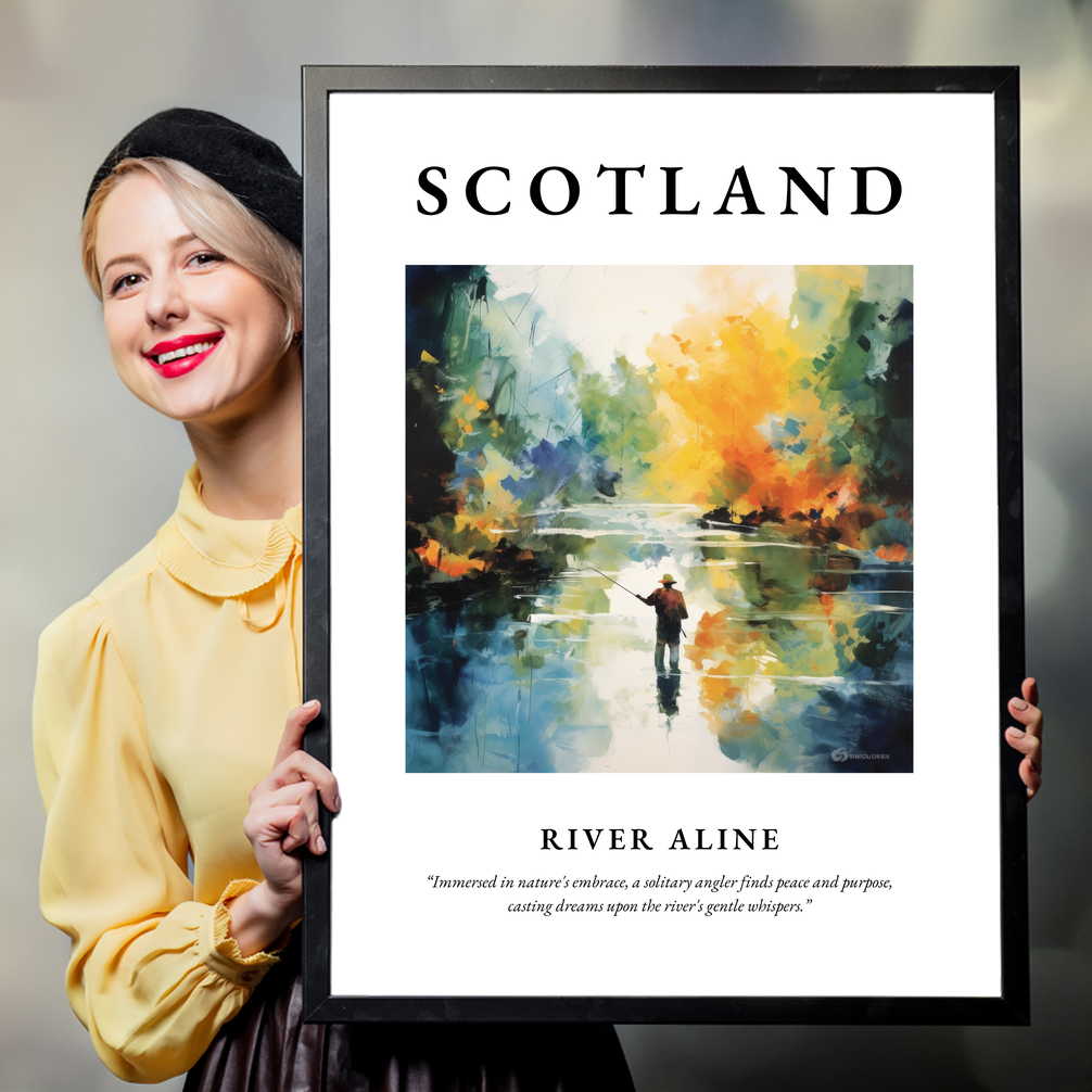 Person holding a poster of River Aline