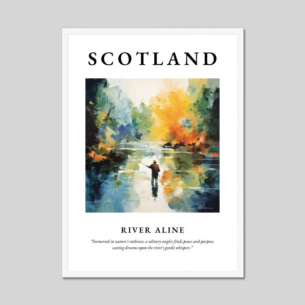 Poster in a white frame with the word Scotland