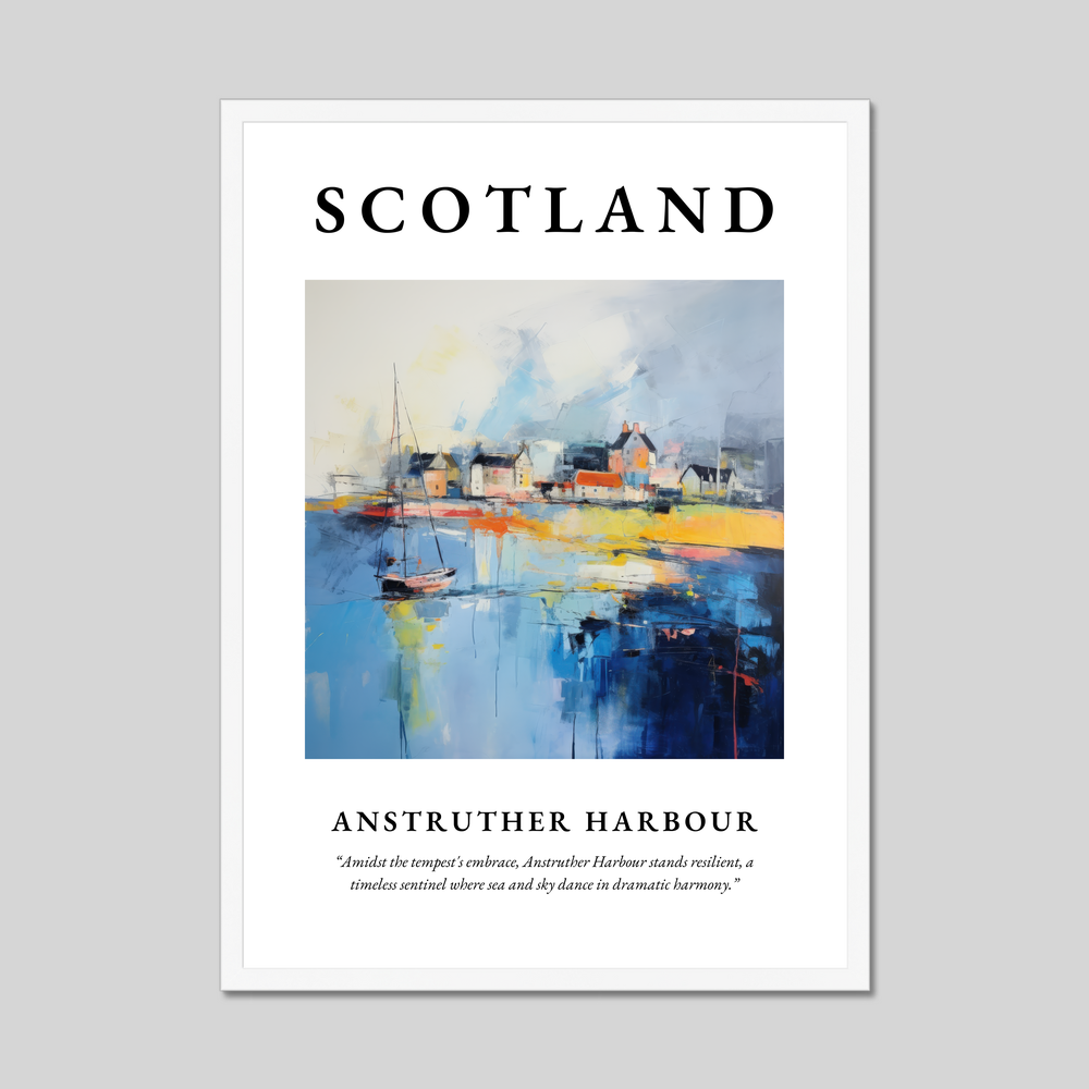 Poster in a white frame with the word Scotland