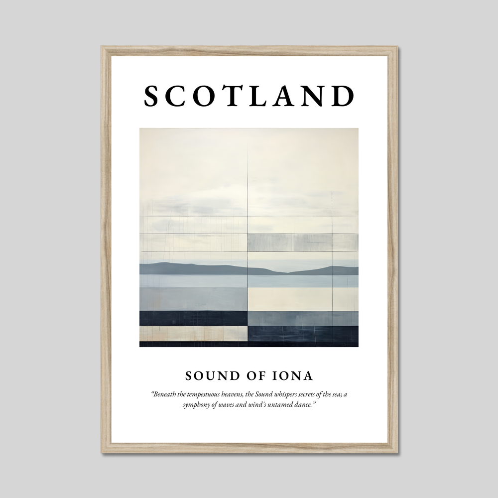 Poster in a natural frame with the word Scotland