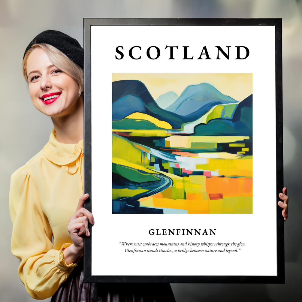 Person holding a poster of Glenfinnan