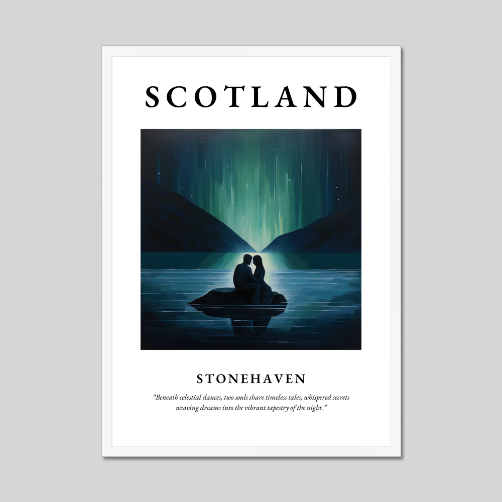 Poster in a white frame with the word Scotland