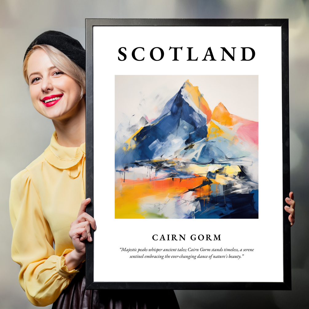 Person holding a poster of Cairn Gorm