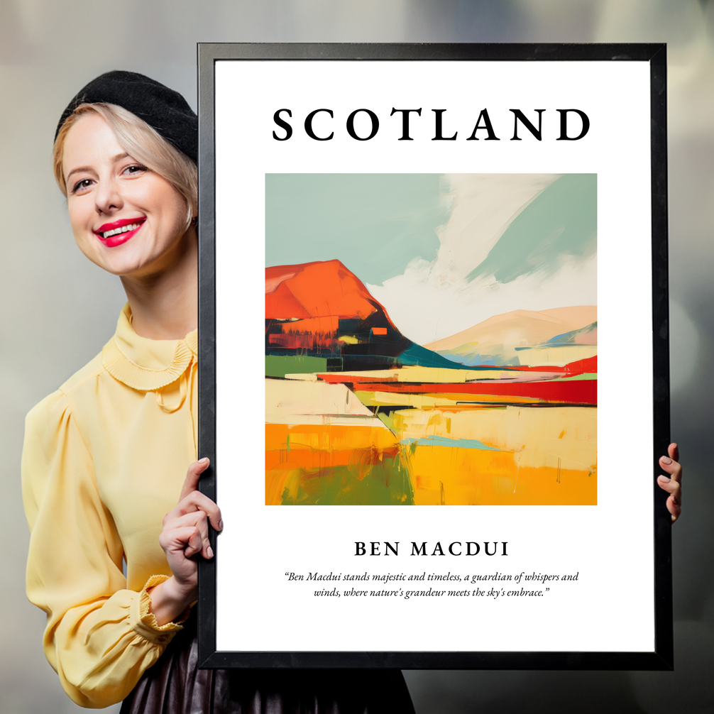 Person holding a poster of Ben Macdui