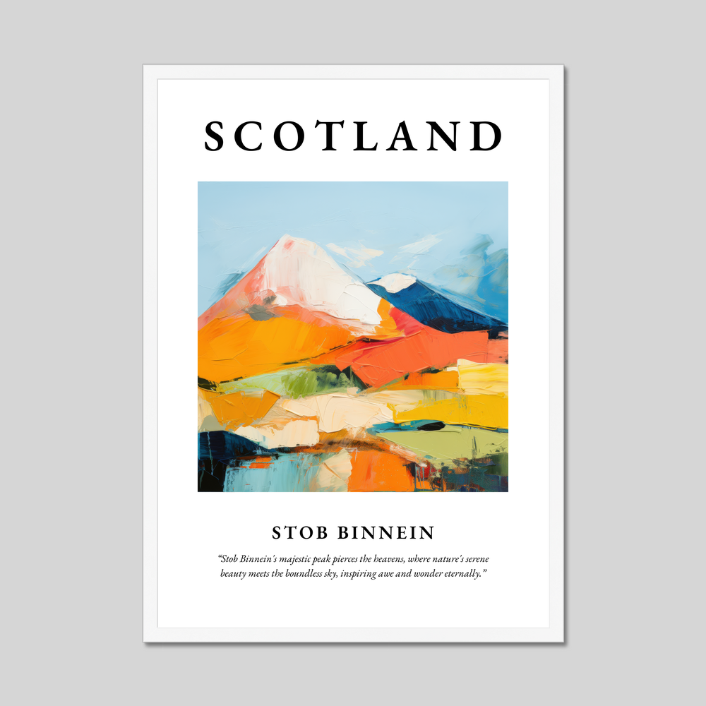 Poster in a white frame with the word Scotland