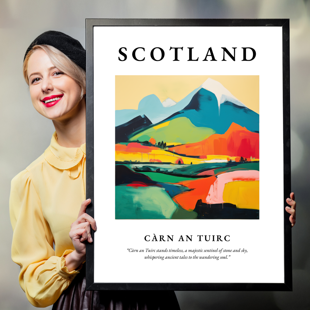 Person holding a poster of Càrn an Tuirc