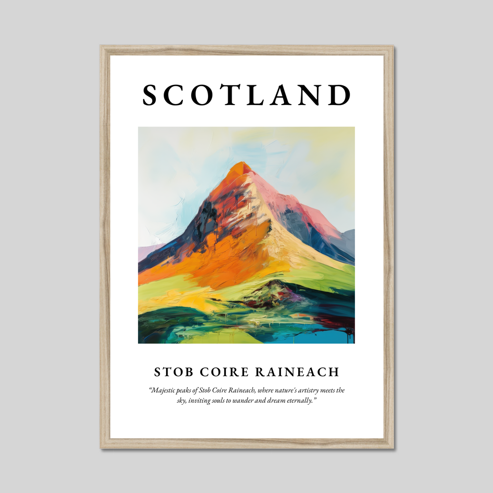 Poster in a natural frame with the word Scotland