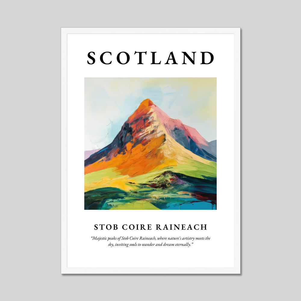 Poster in a white frame with the word Scotland