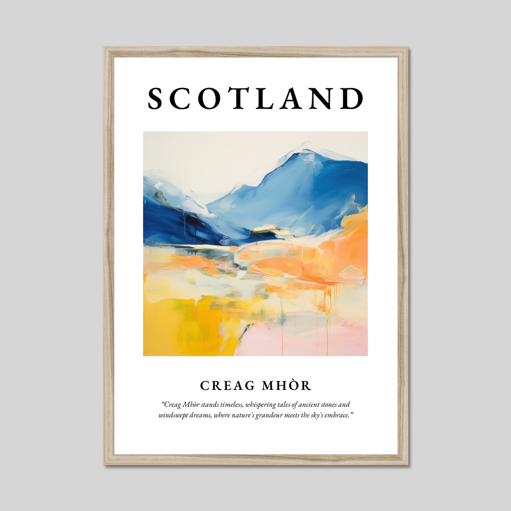 Poster in a natural frame with the word Scotland