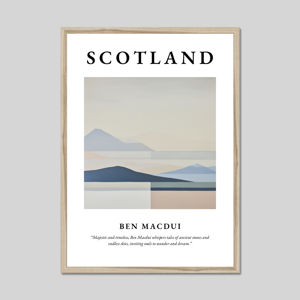 Poster in a natural frame with the word Scotland