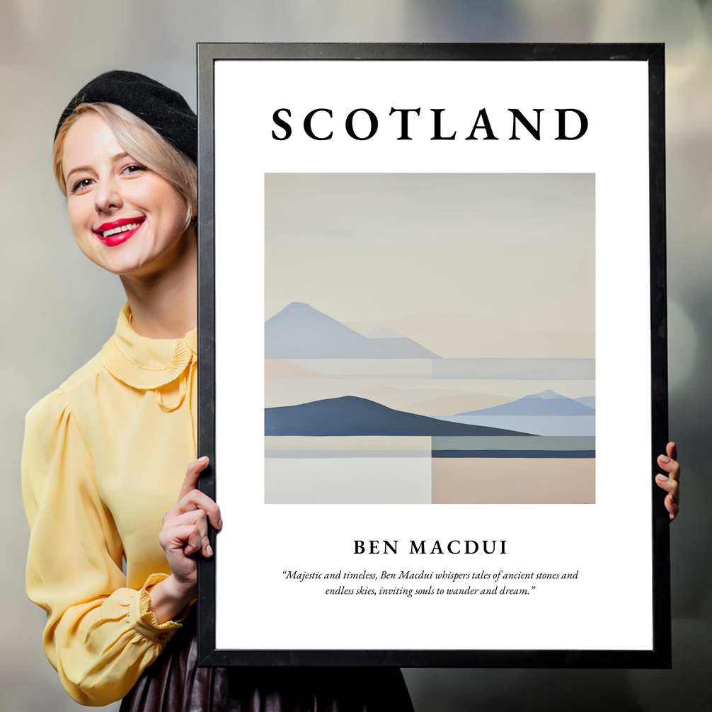 Person holding a poster of Ben Macdui