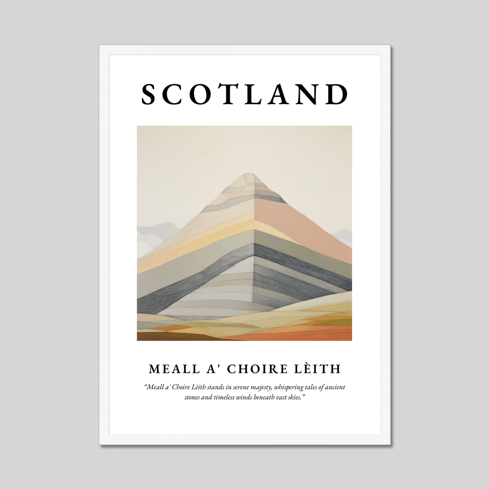 Poster in a white frame with the word Scotland