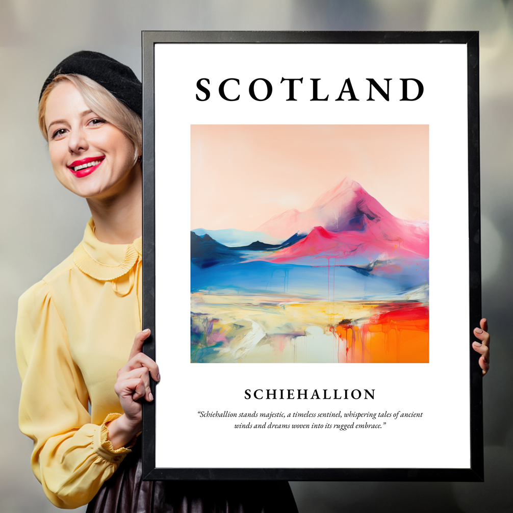 Person holding a poster of Schiehallion