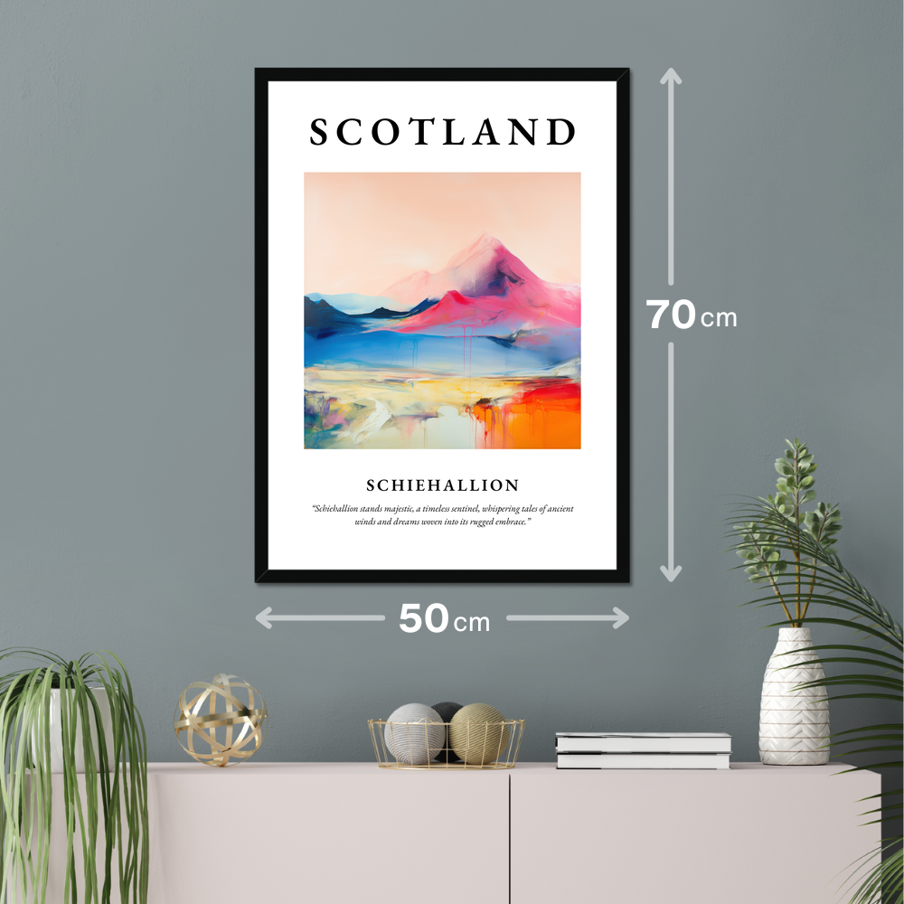 Poster of Schiehallion hanging on a wall