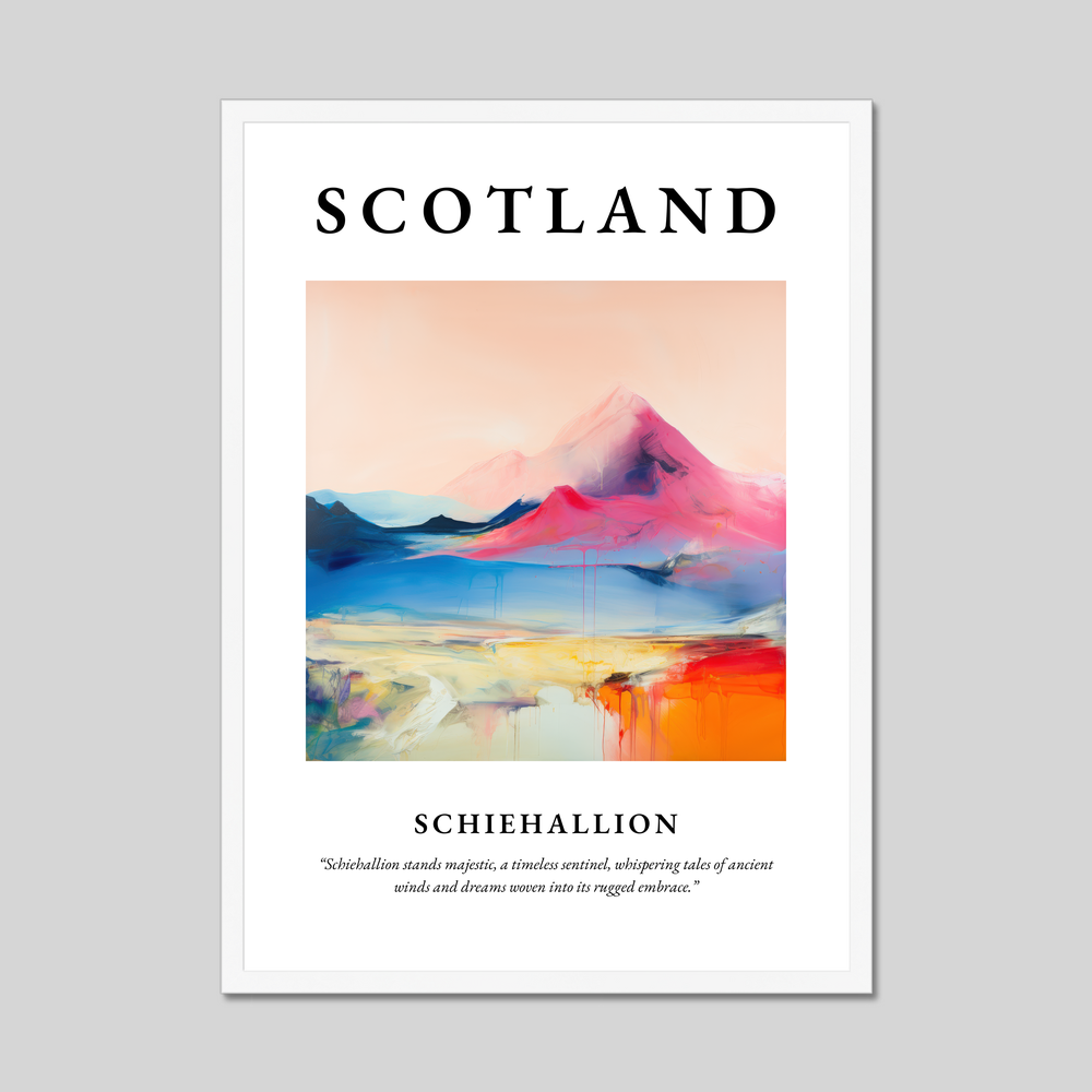 Poster in a white frame with the word Scotland