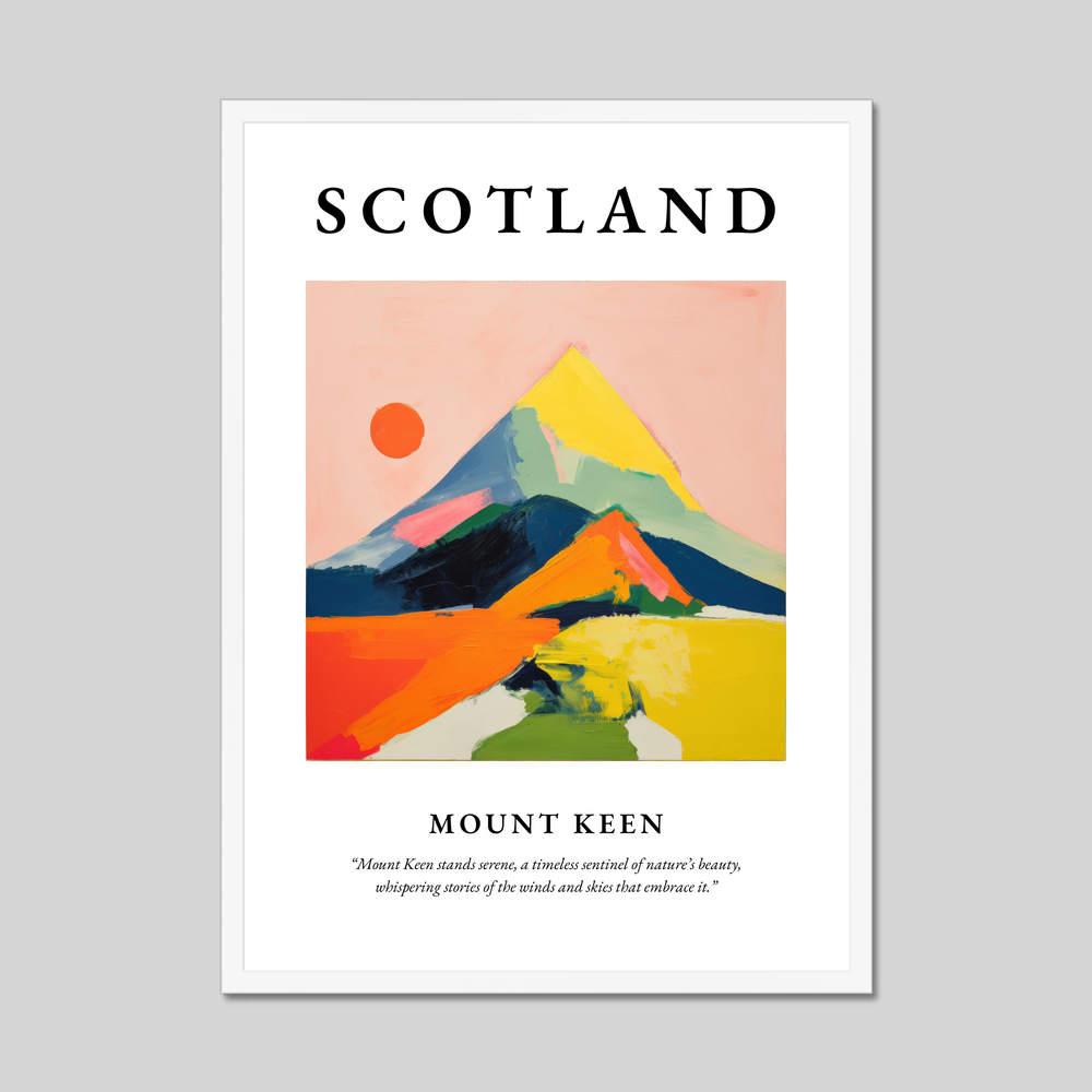 Poster in a white frame with the word Scotland