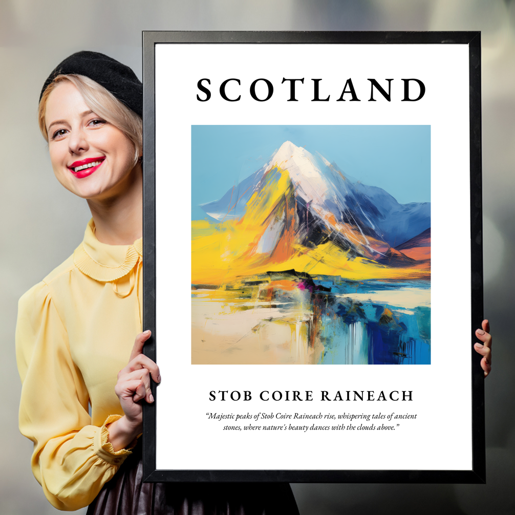 Person holding a poster of Stob Coire Raineach